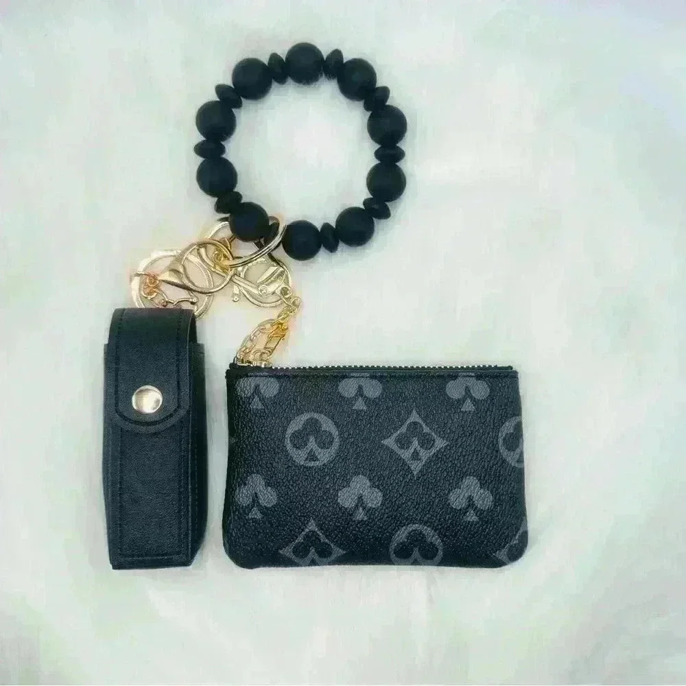 Designer Inspired CardCoin purse Wristlet Bracelet and lip balm/ lipstic…